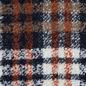Preview: Bouclé Mantelstoff Karo blau rost beige